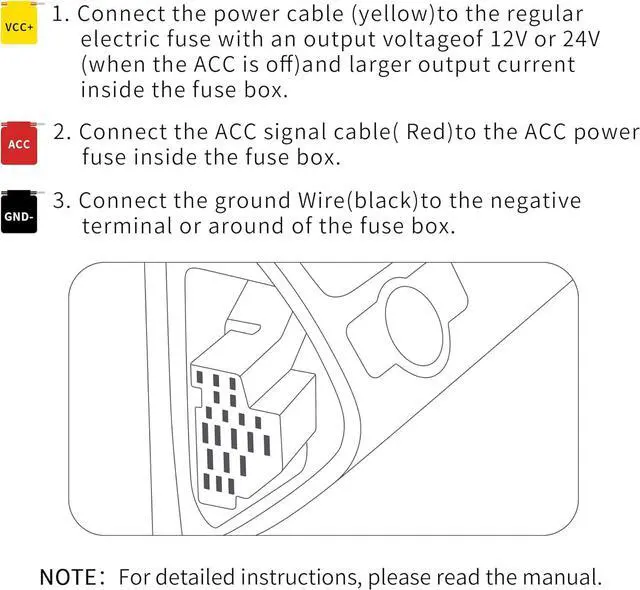 Alt view image 5 of 7 - KAWA Dash Cam Hardwire Kit, Compatible with D6 / D5 Dash Cam