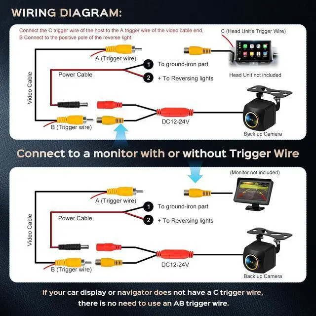 Alt view image 7 of 7 - Backup Camera, License Plate Backup Camera for car,AHD 1080P Metal 170 Degree Wide Angle Rearview Reversing Camera,Reverse Rear View Camera for Car Vehicle SUV RV [HD/AHD]