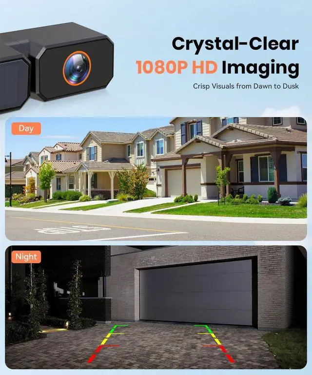 Alt view image 5 of 7 - 7.2" DVR Portable Solar Wireless Backup Camera:HD 1080P 2 Min Quick Installation Support 2 Split Screen Back up Camera, IP69K Waterproof Reverse Camera for Car, Van, SUV, Truck, Trailer