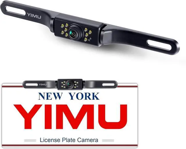 Alt view image 2 of 7 - YIMU Car Backup Camera, License Plate Camera with 7 LED Lights Rear Camera, HD Night Vision Rear View Camera,Wide View Angle, IP69K Waterproof Reverse Vehicle Camera for Cars,SUV,Trucks,RV, Pickup