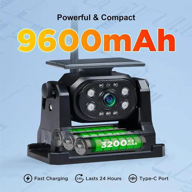 Alt view image 5 of 7 - Wireless Magnetic Backup Camera, 9600mAh Battery Powered Rechargeable Waterproof HD Solar Back Up Rear View Bluetooth Hitch Camera with 7 Inch 1080P Monitor System for Car Truck Trailer RV VN003