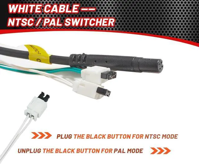 Alt view image 3 of 7 - RED WOLF Tailgate Handle Backup Camera Fit for 1999-2006 Chevrolet Chevy Silverado/GMC Sierra 1500 2500 3500HD Pickups Reverse Rear View Backup Camera, Waterproof Guideline w/12V Power Cable RCA Plug