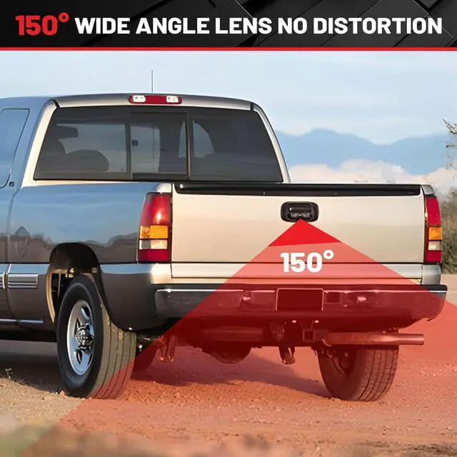 Alt view image 5 of 7 - RED WOLF Tailgate Handle Backup Camera Fit for 1999-2006 Chevrolet Chevy Silverado/GMC Sierra 1500 2500 3500HD Pickups Reverse Rear View Backup Camera, Waterproof Guideline w/12V Power Cable RCA Plug