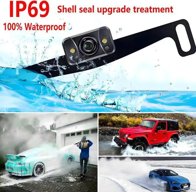 Alt view image 3 of 5 - YIMU Car Backup Camera for car with Monitor,Night Vision, DIY Guide Lines, IP69K Waterproof, Front/Reverse Camera with Two Beackets for Easy Install for Trucks, SUVs and Pickups K43 (4.3inch K4303)