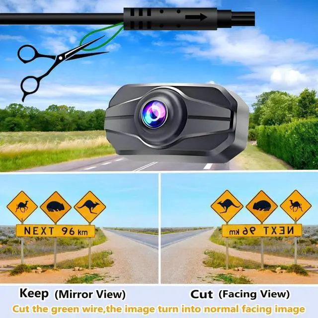 Alt view image 4 of 6 - Car Rear View Camera, Backup Camera for Car, Trucks, SUVs, Pickup, 4.3-inch IPS Monitor, Night Vision, DIY Guide Lines, Front/Rear Camera Switch,IP69 Waterproof K4301