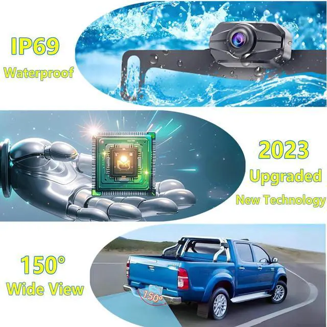 Alt view image 5 of 6 - Car Rear View Camera, Backup Camera for Car, Trucks, SUVs, Pickup, 4.3-inch IPS Monitor, Night Vision, DIY Guide Lines, Front/Rear Camera Switch,IP69 Waterproof K4301