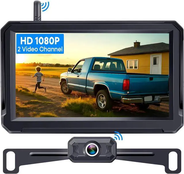 Main image of Wireless Backup Camera for Trucks: 5 Inch 1080P HD Display, Rear View Camera, IP69K Waterproof, Night Vision, Dual-Camera Support, DIY Installation, Customizable Parking Lines by Befumly H21