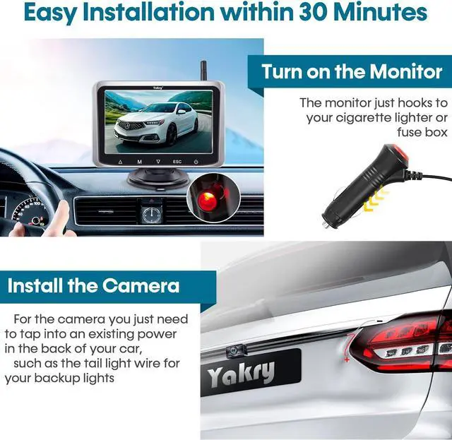 Alt view image 3 of 7 - Wireless Backup Camera with 5-Inch HD Screen: 1080P Rear View Camera, Waterproof Night Vision, Easy Install for Cars, Trucks, RVs & Trailers - Clear Parking Assist System