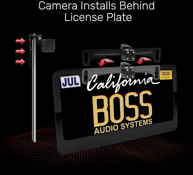 Alt view image 3 of 7 - BOSS Audio Systems ELPC40B Backup Car Truck Rearview Reverse Camera - License Plate Mount, 170° Wide Angle Rear View, Low Light Visibility Back Up Cam