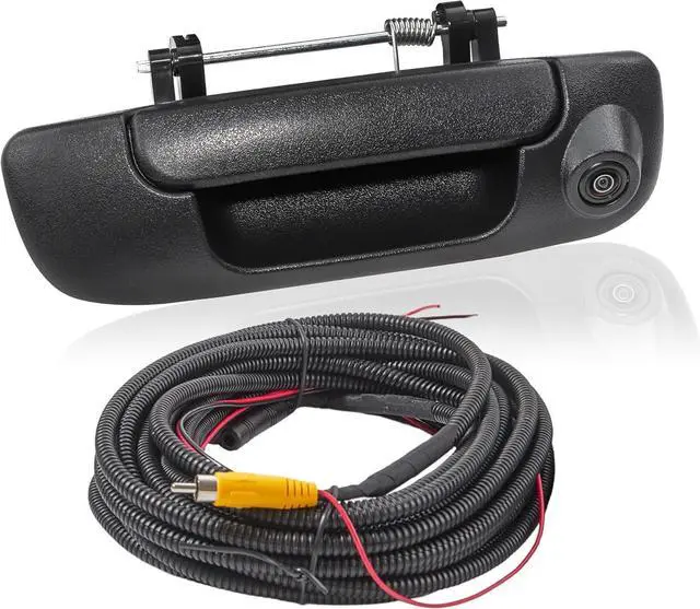 Main image of EWAY Tailgate Handle Backup Camera for 2002-2008 Dodge RAM 1500 2500 3500 Tailgate Latch Door Handle Aftermarket Reverse Reversing Back Up Rear View Camera RCA Connector w/ 26FT Extension Harness