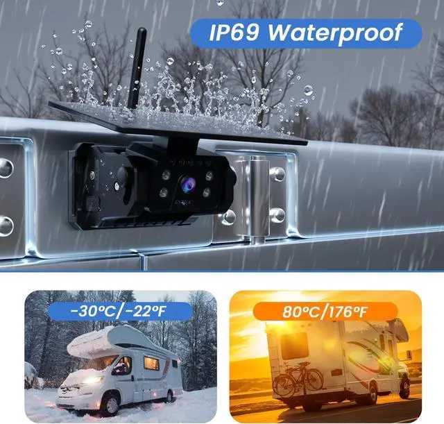 Alt view image 6 of 7 - Magnetic Solar Wireless Backup Camera for Truck, 5 Inch No-Drill Installation RV Backup Camera, 1080P Rear View Camera 150° Wide Angle, 24hrs Battery Life, 2.4Hz Signal, Night Vision, RVs, Trailers