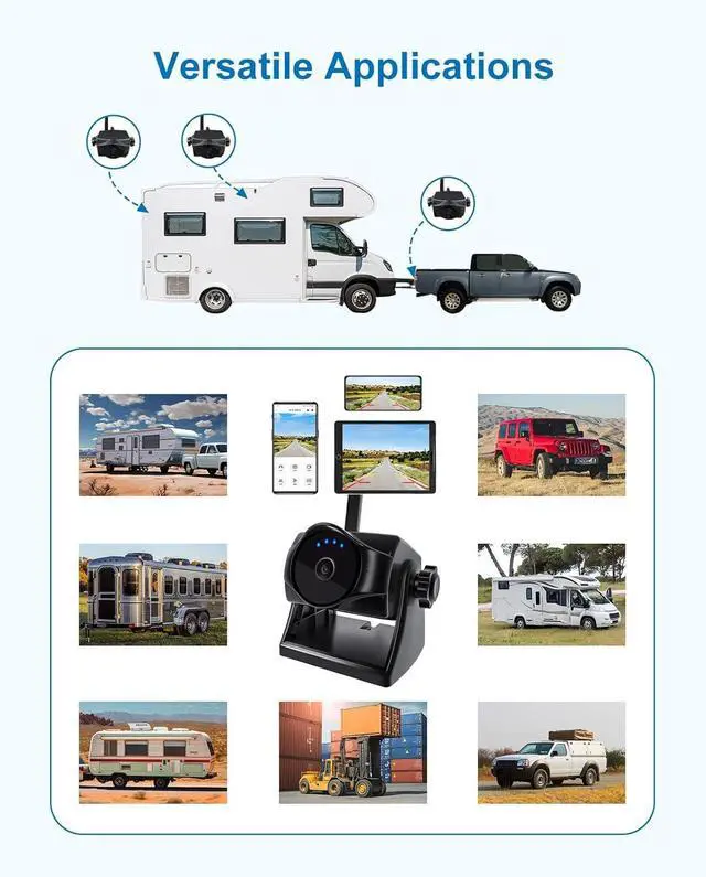 Alt view image 7 of 7 - 1080P Magnetic Wireless Backup Camera, WiFi Hitch Camera with Long-Lasting Battery,Night Vision,IP69K, Easy Installation for RVs, Trucks, Trailers, Compatible with iPhone,iPad, Android Devices