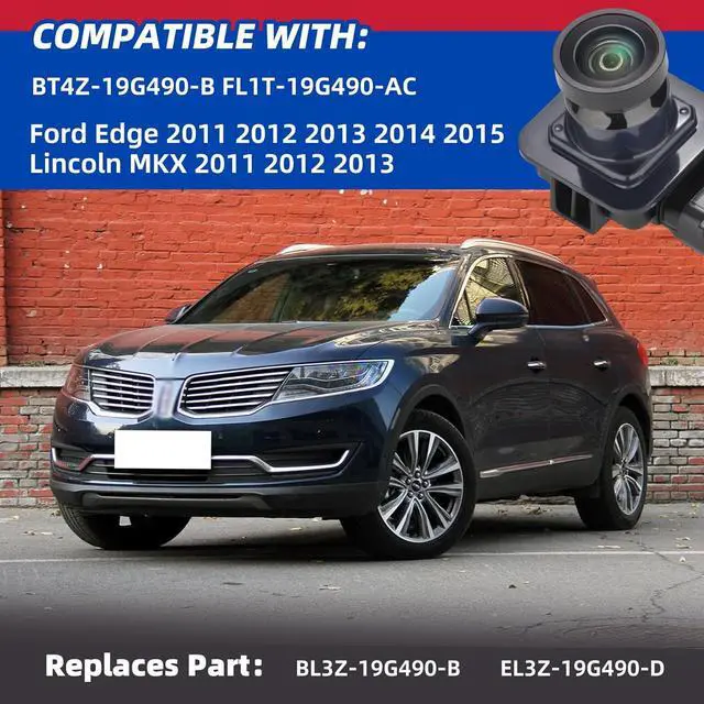 Alt view image 2 of 7 - Rear View Backup Camera Compatible with Ford Edge 2011 2012 2013 2014 2015 Lincoln MKX 2011 2012 2013 Parking Assist Camera Replace# BT4Z-19G490-B FL1T-19G490-AC