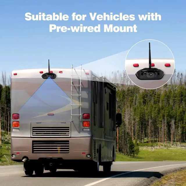 Alt view image 3 of 7 - RV Backup Camera Wireless 7" 1080P DVR Rear View Camera Compatible with Furrion Pre-wired Plug, Touch Screen Monitor & IP69 Waterproof Night Vision Camera and for RV Truck Trailer Camper, WF7