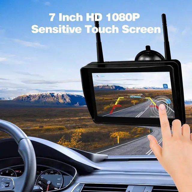 Alt view image 4 of 7 - RV Backup Camera Wireless 7" 1080P DVR Rear View Camera Compatible with Furrion Pre-wired Plug, Touch Screen Monitor & IP69 Waterproof Night Vision Camera and for RV Truck Trailer Camper, WF7