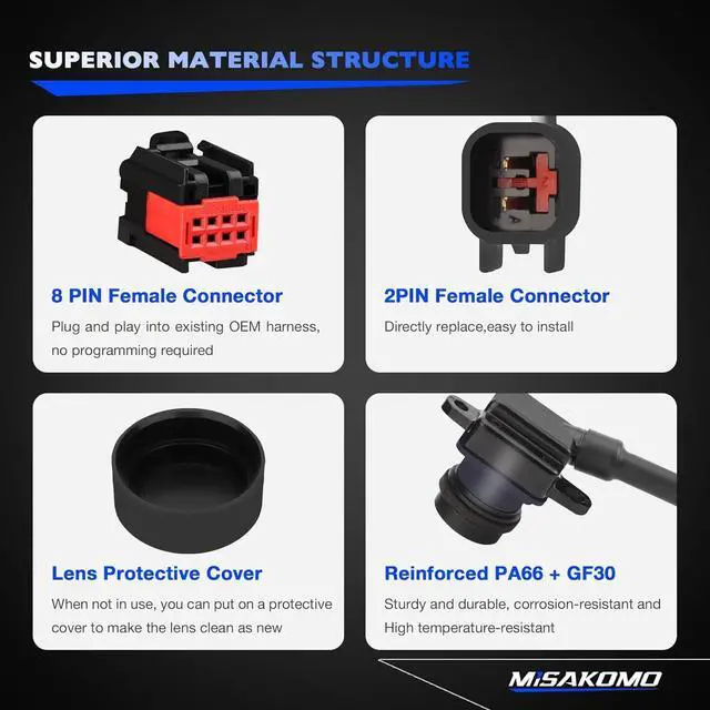 Alt view image 6 of 7 - Rear View Backup Camera, Compatible with 2011-2020 Chrysler Town Country Dodge Grand Caravan, 170°Wide-Angle HD Color Night Vision Waterproof Back Up Camera, Replace 4672639AA CH1960103 Reverse Camera