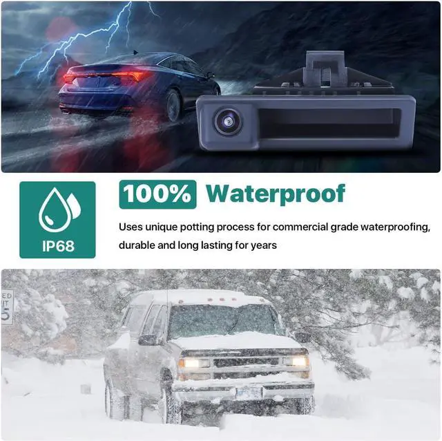 Alt view image 6 of 7 - GreenYi AHD 720P Vehicle Backup Camera for BMW E82 E88 E84 E90 E91 E92 E93 E70 E60 E61 E39 3 5 X5 X6, Car Rear View 170 Fisheye Lens IP68 Waterproof Trunk Handle Camera