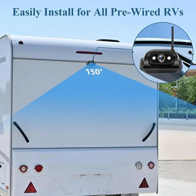 Alt view image 5 of 7 - Wireless Backup Camera for Furrion Systems 7'' IPS Touchscreen Monitor RV Trailer Back Up Camera, HD Infrared Night Vision 1080P Rear View Camera Truck 5th Wheel RV Camper Trucks HaoKeo