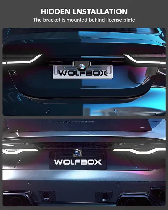Alt view image 6 of 6 - WOLFBOX Reverse Rear Camera License Plate Bracket, Installation Holder for Backup View Camera (Suitable for WOLFBOX Rear Camera of G840H/G890/G850/G840S/G930/G900/G900PRO/G850PRO/G900 Tripro)