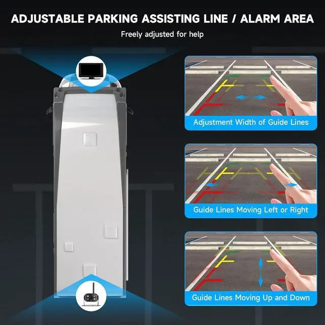 Alt view image 5 of 7 - Wireless Backup Camera for Truck. Rv - Vehicle Backup Camera with 7'' 1080P HD Monitor - IP67 Waterproof Reverse Camera with BSD Alert and Night Vision for Car, Van, SUV, Trailer and Camper