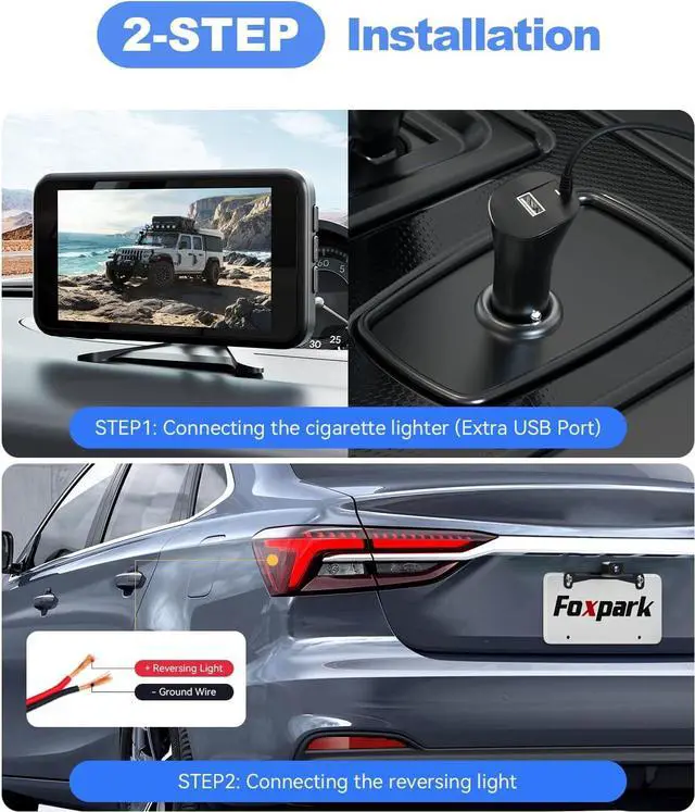 Alt view image 4 of 7 - Wireless Backup Camera for Truck: 4.8" HD 1080P Night Vision Rear View Camera with Stable Signal Dual Channel, Easy Install IP69K Waterproof Back Up Camera for Cars, Pickup, SUV, Van - Foxpark W11