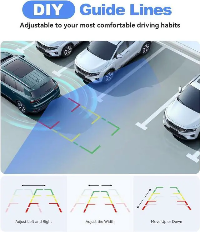 Alt view image 6 of 7 - Wireless Backup Camera for Truck: 4.8" HD 1080P Night Vision Rear View Camera with Stable Signal Dual Channel, Easy Install IP69K Waterproof Back Up Camera for Cars, Pickup, SUV, Van - Foxpark W11