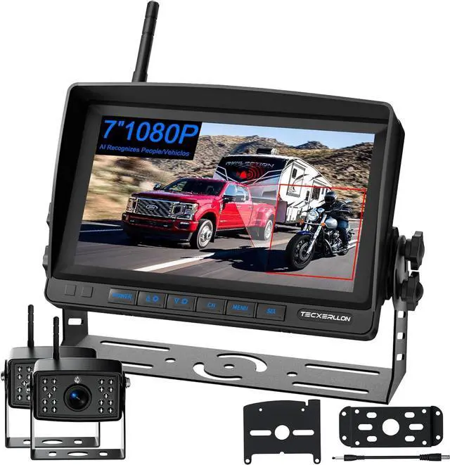 Main image of RV Backup Camera, 7'' 1080P Vehicle Backup Cameras with AI Detection, Waterproof Wireless Backup Camera with DVR Recording & Night Vision for Car, Van, SUV, Truck, Trailer