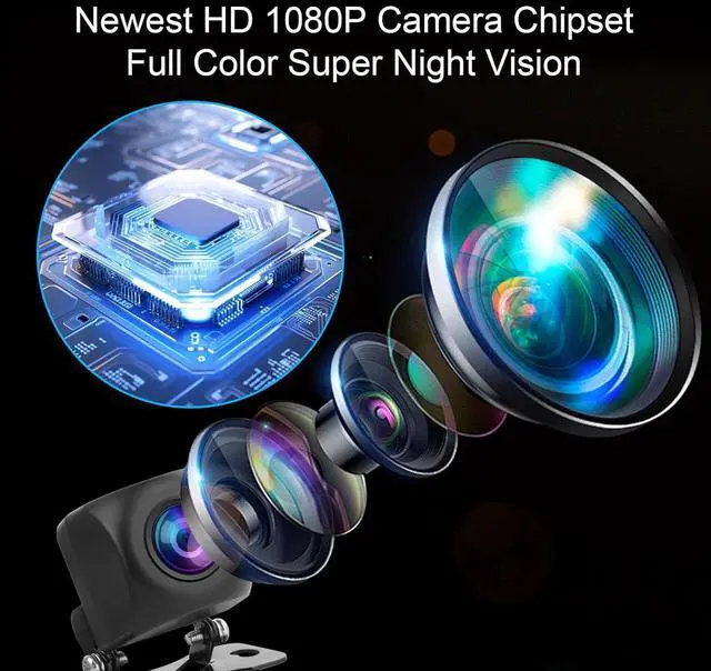 Alt view image 6 of 7 - Vehicle Backup Cameras Wired with 4.3 Inch Monitor HD 1080P No Delay Clear Night Vision Rear License Plate Reverse Camera 170 Degrees BSD Blind Spots Detection Beep Reminder for Car Truck SUV Pickup