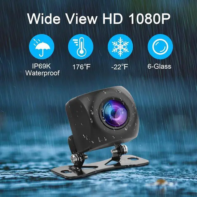 Alt view image 7 of 7 - Vehicle Backup Cameras Wired with 4.3 Inch Monitor HD 1080P No Delay Clear Night Vision Rear License Plate Reverse Camera 170 Degrees BSD Blind Spots Detection Beep Reminder for Car Truck SUV Pickup