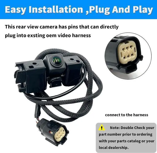 Alt view image 2 of 7 - Rear View Back Up Camera Reverse Park Assist Camera Compatible with Chevy Colorado 2017-2018 GMC Canyon 2015-2019 Replaces 84143039