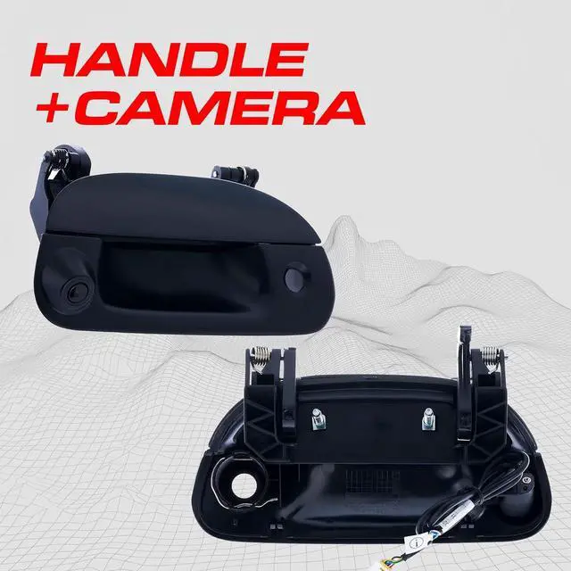 Alt view image 2 of 7 - Master Tailgaters Black Tailgate Handle with Backup Camera Replacement for Ford F150, F250, F350, F450, F550 (1997-2007) | IP68 Waterproof | Parking Grid Lines Available | Easy to Install