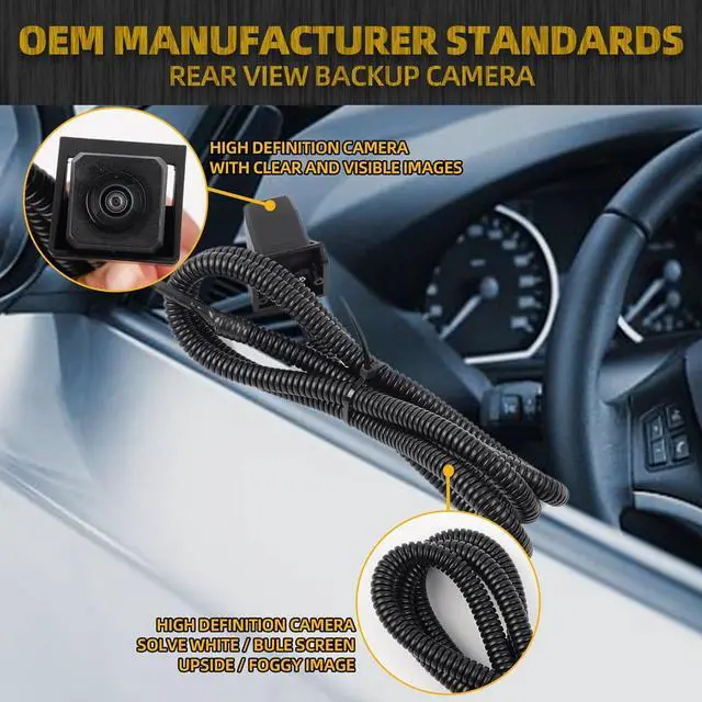 Alt view image 3 of 7 - Dasbecan Backup Camera Compatible with 2007-2018 Jeep Wrangler JK Spare Tire Mount Rear View Reverse Camera, Adjustable Bracket, Removable Guidelines with OEM Monitor Adapter Heavy-Duty Metal Housing