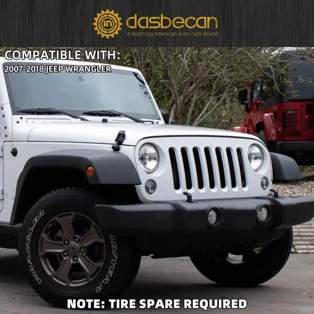 Alt view image 7 of 7 - Dasbecan Backup Camera Compatible with 2007-2018 Jeep Wrangler JK Spare Tire Mount Rear View Reverse Camera, Adjustable Bracket, Removable Guidelines with OEM Monitor Adapter Heavy-Duty Metal Housing