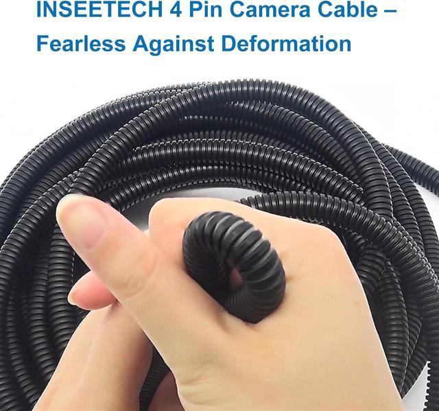 Alt view image 7 of 7 - 4 Pin Camera Cable with Corrugation Tube Cover, Aviation Extension, 4 Pin Video Cable for Backup Camera Rear View System RV Truck Trailer Bus Car Waterproof (33ft/10m)