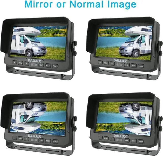 Alt view image 4 of 7 - 7" 1080P AHD Wired Reverse Rear View Backup Camera System, Waterproof Rearview Reverse Camera 130 Degree Wide Angle Night Vision 4 PIN Cam System for Tractor/Truck/Excavator/Caravan/Skid Steer/RV