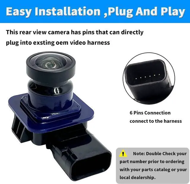 Alt view image 4 of 7 - Rear View Back Up Parking Assist Camera Compatible with Ford Flex 2013-2019 Replaces DA8Z-19G490-A DA8Z-19G490-C EA8Z-19G490-A GA8Z-19G490-A