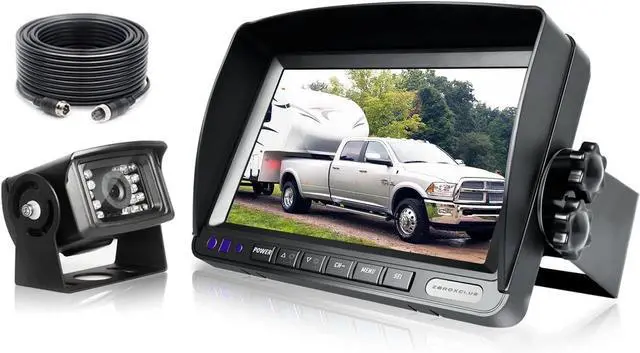 Main image of HD Wired Backup Camera System Kit, Sharp CCD Chip, 100% Not Wash Up, IP69 Waterproof Rear View Camera + 7 LCD Monitor Reversing for Truck/Semi-Trailer/Box Trucks/RV (ERY01)