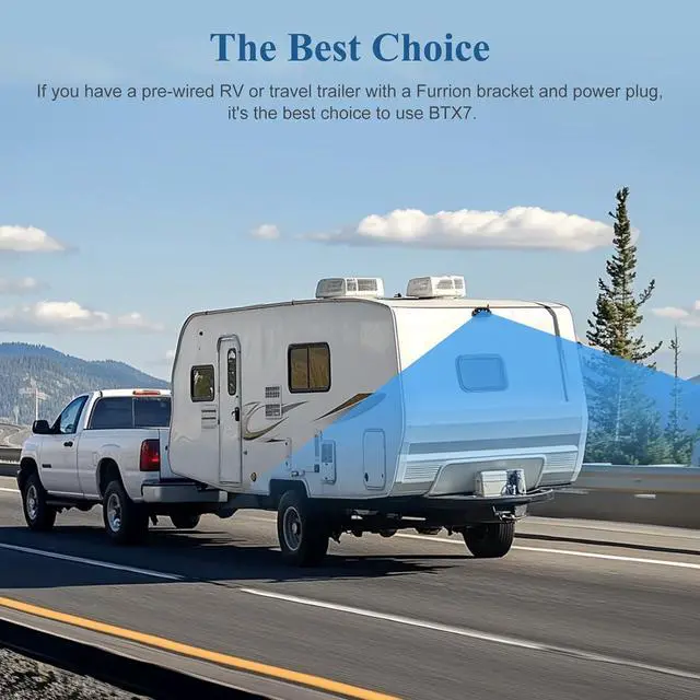 Alt view image 7 of 7 - Wireless Backup Camera for Furrion RV: 7-Inch HD 1080P, Plug-Play, Night Vision, 4 Channels Split Screen