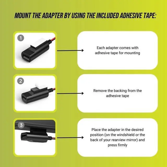 Alt view image 6 of 7 - Dongar Dashcam Power Adapter (14-pin Type A) for Toyota Vehicles. Compatible with 2nd Gen Tacoma 2005-2015 with Backup Camera Mirror & More. Built-in USB Power Source, Easy to Install
