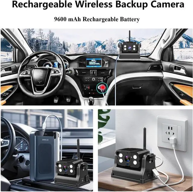 Alt view image 7 of 7 - WiFi Magnetic Wireless Backup Camera, LASTBUS Rechargeable 2.4Ghz WiFi Rear Camera for Easy Hitching Gooseneck Horse Boat Travel Trailer Fifth Wheels RV Camper for iPhone iPad Android iOS Smartphone