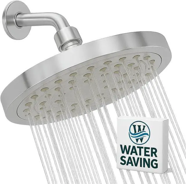 Main image of Winthorpe Water Saving Shower Heads - Premium Low Flow Rain Shower Head for Efficient Water Usage - High-Performance Water Saver Shower Head with Sleek Design and Easy Installation