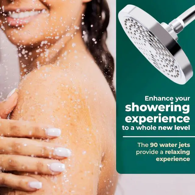 Alt view image 4 of 7 - Winthorpe Water Saving Shower Heads - Premium Low Flow Rain Shower Head for Efficient Water Usage - High-Performance Water Saver Shower Head with Sleek Design and Easy Installation