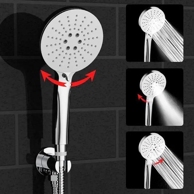 Alt view image 7 of 7 - Shower Faucet Set 8IN Brass Rough-In Valve Body Trim Kit Rainfall Included Handle Accessories Complete 2 Functions with Rain Head and Handheld Bathroom Systems (8, Chrome Polished)