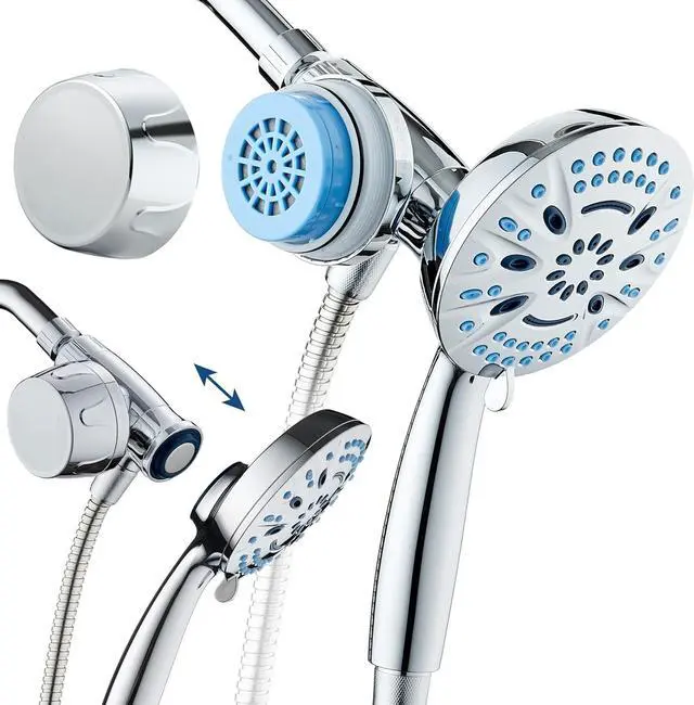 Main image of Magneton 8-setting Magnetic Docking Hand Shower with Built-in Shower Filter - On/Off Filtration Modes, Instant Cartridge Reload, Stay-Clean KDF Cartridge, 6 ft. Steel Hose, Chrome Finish