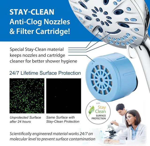 Alt view image 5 of 7 - Magneton 8-setting Magnetic Docking Hand Shower with Built-in Shower Filter - On/Off Filtration Modes, Instant Cartridge Reload, Stay-Clean KDF Cartridge, 6 ft. Steel Hose, Chrome Finish