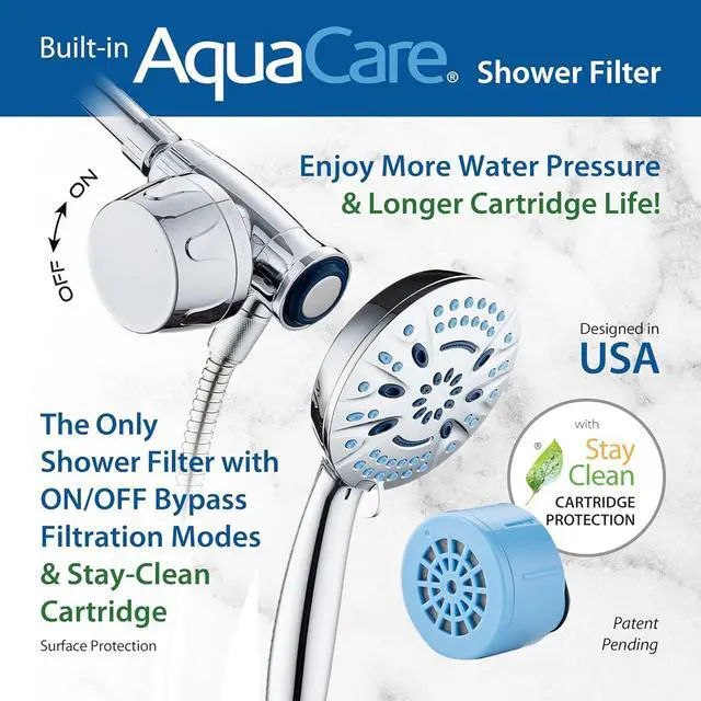 Alt view image 6 of 7 - Magneton 8-setting Magnetic Docking Hand Shower with Built-in Shower Filter - On/Off Filtration Modes, Instant Cartridge Reload, Stay-Clean KDF Cartridge, 6 ft. Steel Hose, Chrome Finish