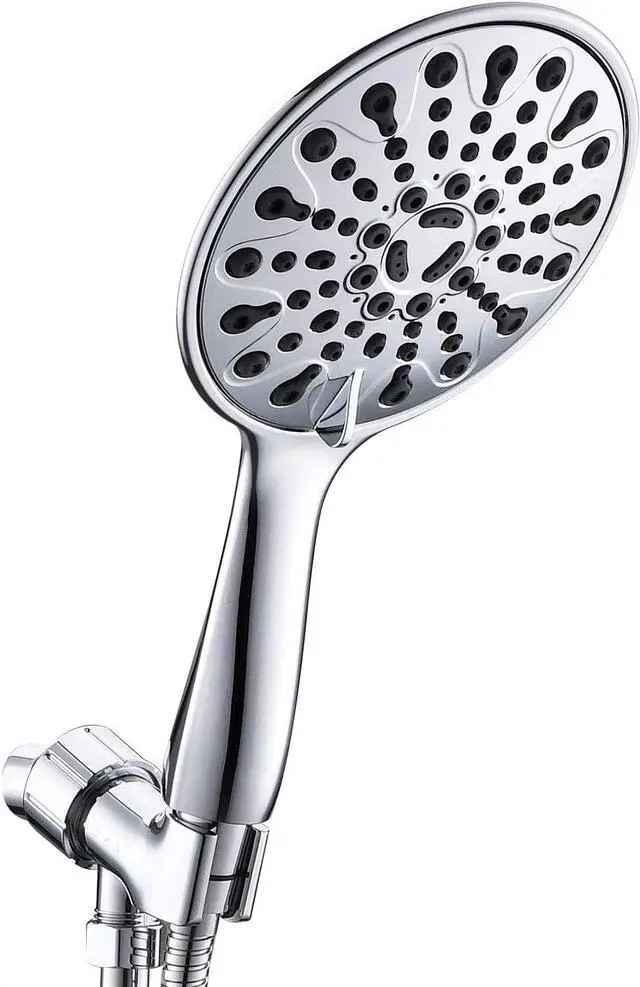 Main image of High Pressure Shower Heads with 6 Spray Setting Massage Spa 6" Showerhead with Handheld Shower Head with Extra Long Hose 59 Inches(5 FeetAnd Adjustable Bracket Chrome