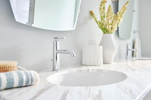 Alt view image 6 of 7 - Moen 6145 Gibson One Handle Single Hole Modern Bathroom Sink Faucet with Optional Deckplate, 1 count, Chrome