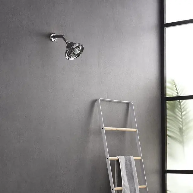 Alt view image 7 of 7 - Rainovo 6 Spray Settings High Pressure Shower Head 5" Rain Fixed Showerhead - Chrome Adjustable Shower Head with Anti-Clogging Nozzles, Low Flow Easily Installation (RN-AU055003CP)
