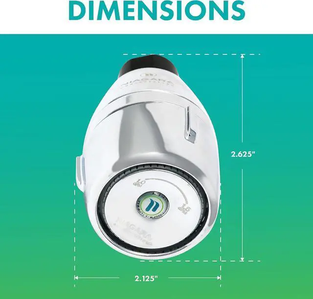Alt view image 2 of 6 - Niagara Conservation N2610CH Bi-Max 1-Spray with 1.0-1.5 GPM 2.125-in. Wall Mount Adjustable Fixed Shower Head in Chrome, 1-Pack | Bathroom Shower Head Sprayer with Pressure Compensation